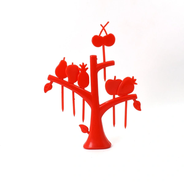 2719 6 Pc Fruit Fork widely used for fruits and vegetable salads while eating them, because of its pointed easy pickup shape and all.