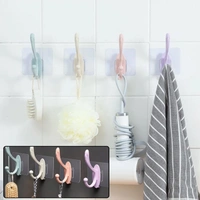 4687 Self Adhesive Plastic Wall Hook for Home (Multi Color)