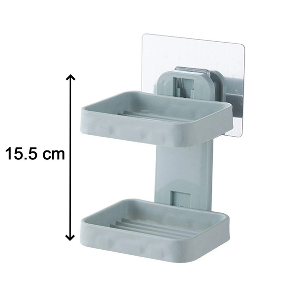 4762  Plastic Double Layer - Soap Stand, Holder, Wall Soap Box Dispenser Tray