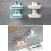 4762  Plastic Double Layer - Soap Stand, Holder, Wall Soap Box Dispenser Tray