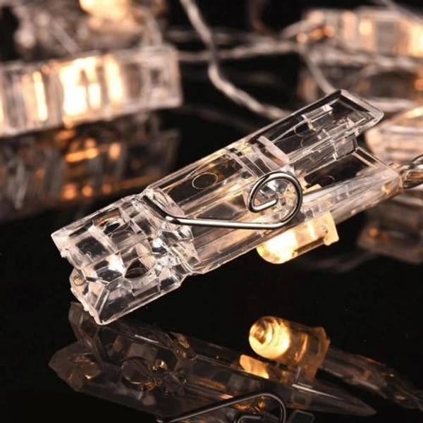 6015 Fairy Warm White Clip Lights for Photos ( 10Pc Clip )