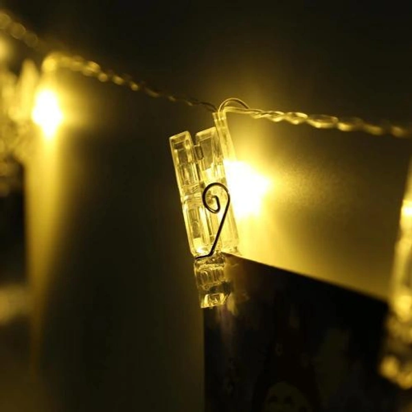 6015 Fairy Warm White Clip Lights for Photos ( 10Pc Clip )