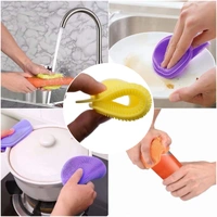 6078 Silicone Dish Scrubber Sponge Mildew Free, Non Stick (Mix Color)