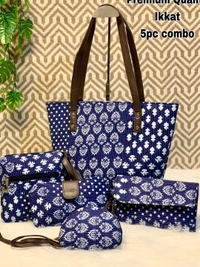 Tradition Ikkat Handbag Combo  - Bag-13"x11.5"Sling-6"×7