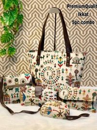 Tradition Ikkat Handbag Combo  - Bag-13"x11.5"Sling-6"×7