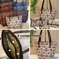 Tradition Ikkat Handbag Combo  - Bag-13"x11.5"Sling-6"×7