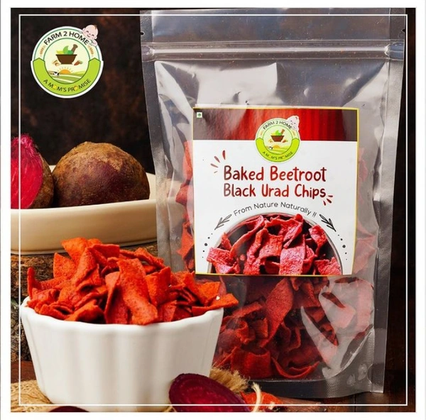 Baked Beet Black Urad Chips  - 100g