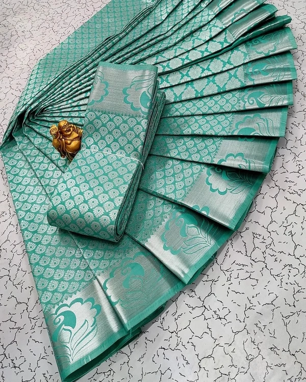Samudrika Styled Fancy Silk Saree  - Mountain Meadow