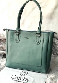 Catchy Branded  Handbag  - Brown, 3 Main Zip And 1 Side Zip