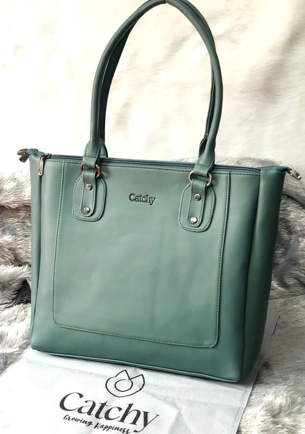 Catchy Branded  Handbag  - Brown, 3 Main Zip And 1 Side Zip