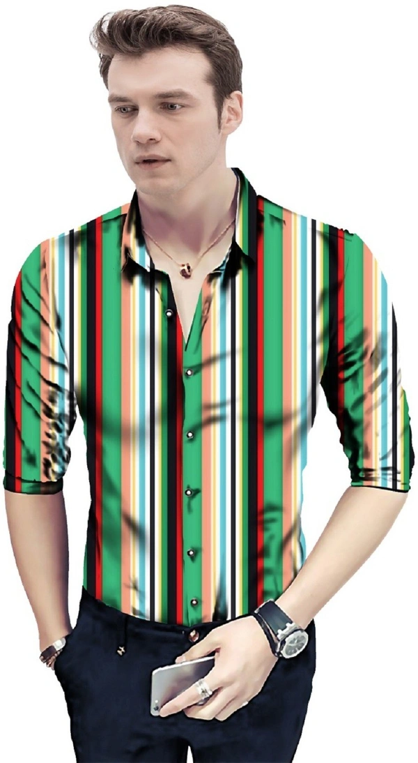 Shirt Multiline Green