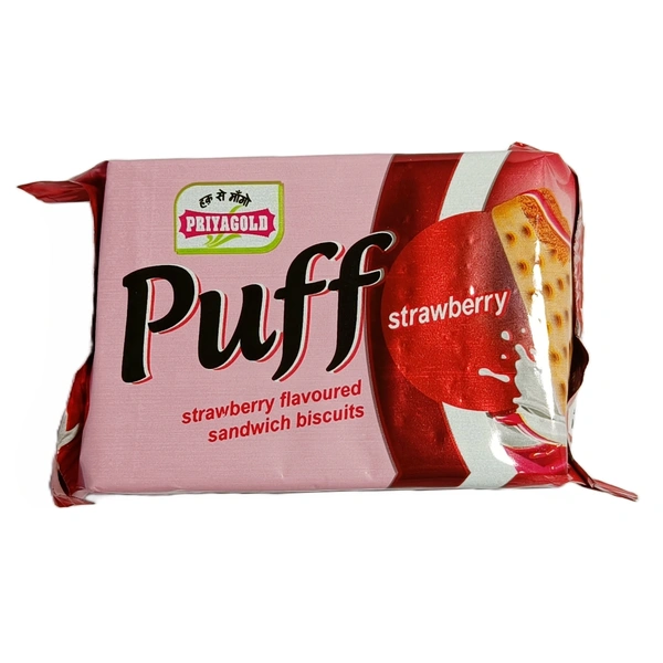 PRIYAGOLD Puff Strawberry -₹5 - Pack Of 10