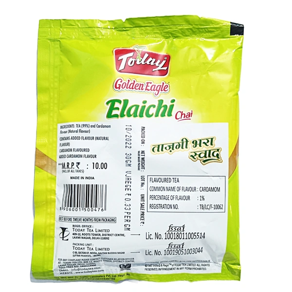 Today Golden Eagle, Elaichi Chai -₹10 (Pack 0f 20)