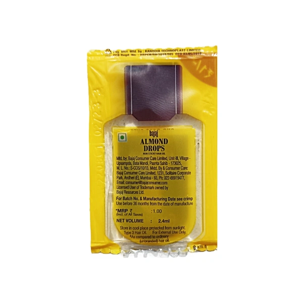 Bajaj Almond Drops (Pack Of 100) -2.4ml - ₹1