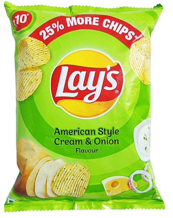 Lay's American Style Cream & Onion - ₹10 (Pack Of 12) - 