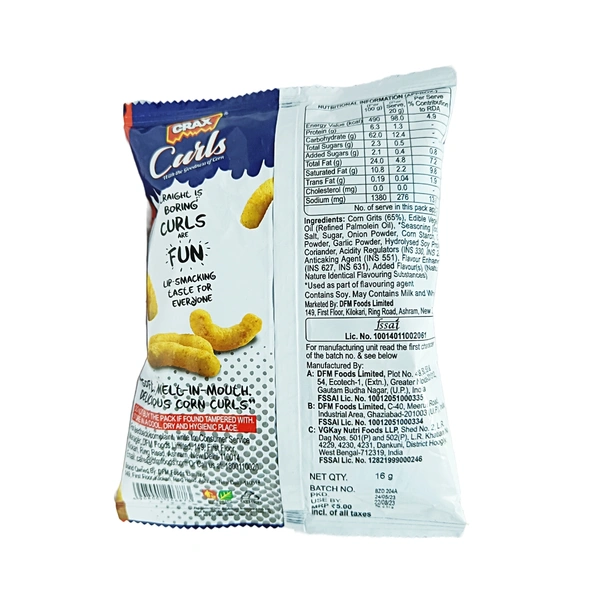 Crax Curls - ₹5 (Pack Of 12)