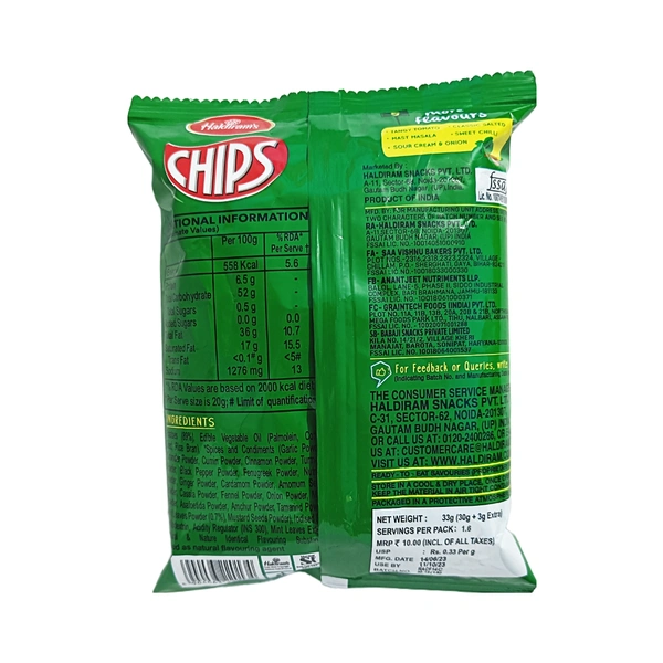 Haldiram's Chips Pudina Terat  - ₹10 (Pack Of 10)