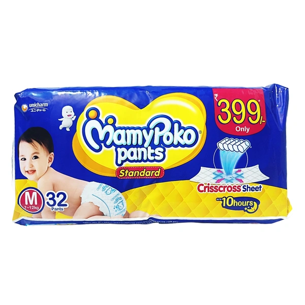 Mamy Poko Pants, (Medium Size) - Pack Of 32