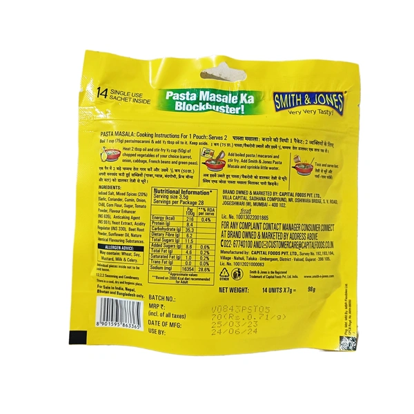 Smith & Jones Pasta Masala 