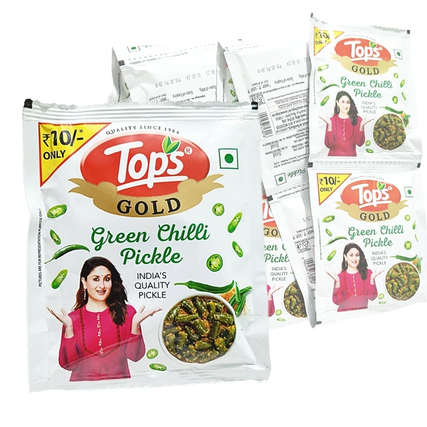 Tops Green Chilli Pickle -₹10 - Pack Of 10
