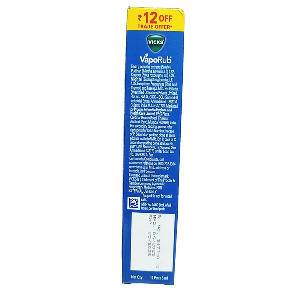 Vicks Vaporub -₹24 × 12N