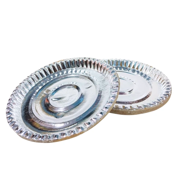 Disposable Silver Paper Plate, - 6 inches