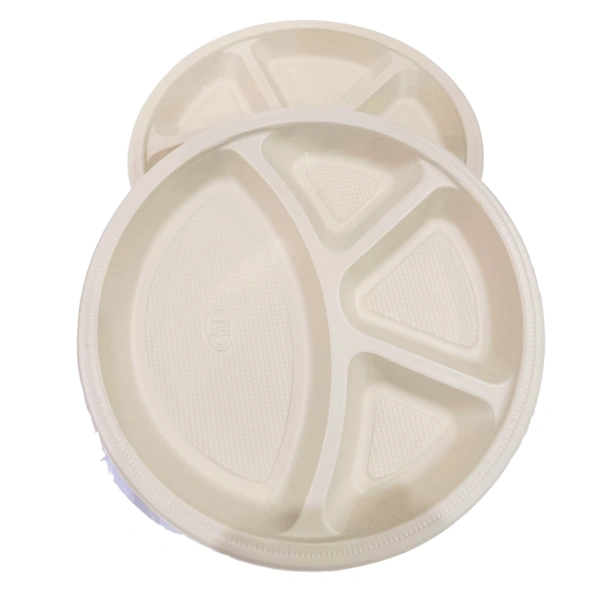 Metromony (Plastic) Plates With For Compatmants - 12 Inchis (Pack Of 25)