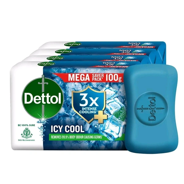 Dettol Icy Cool Soap Bar (4N × 100g) 