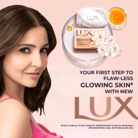 lux flaw-less glow jasmine vitamin c + e soap set 5×100 gm
