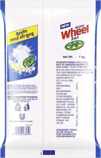 Active Wheel 2 in 1 Clean & Fresh Detergent Powder - 1kg