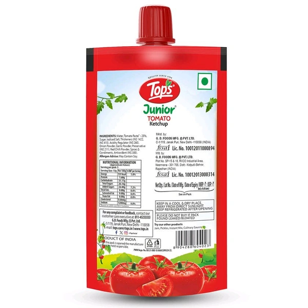 Tops Junior Tomato Ketchup -₹10