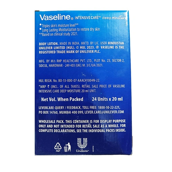 Vaseline Intensive Care, Deep Moisture -₹10× 24N - Pack Of 24
