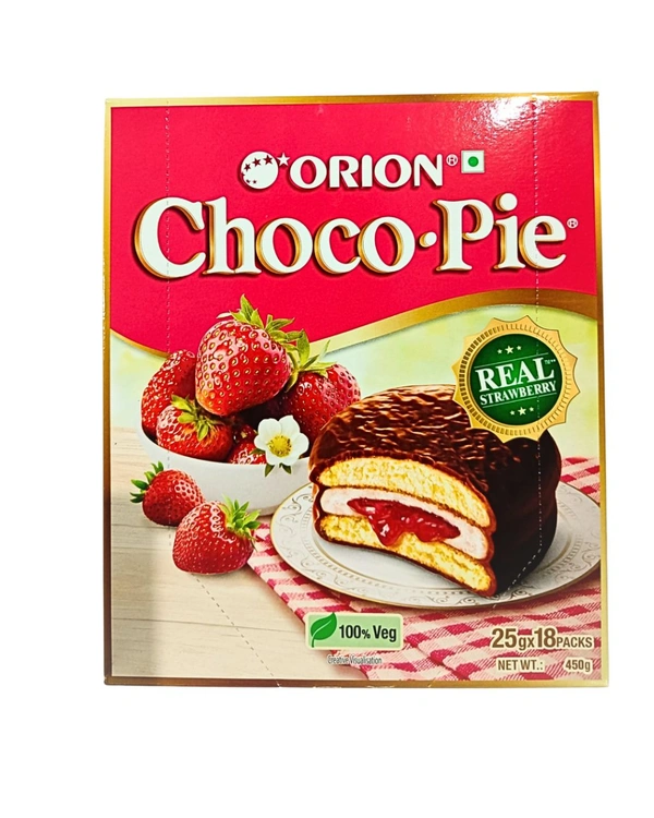 Orion Choco Pie Real Strawberry - ₹10 (Pack Of 18)
