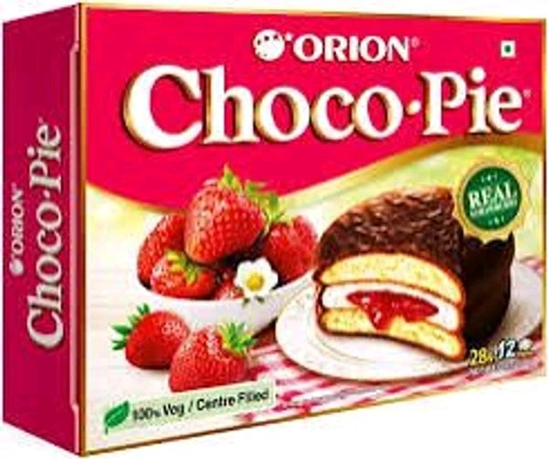 Orion Choco Pie Real Strawberry - ₹10 (Pack Of 18)