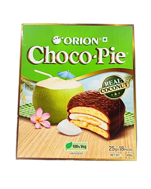 Orion Choco Pie Real Coconut - ₹10 (Pack Of 18)