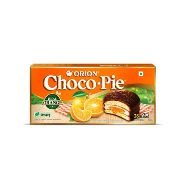 Orion Choco Pie Real Orange - ₹10 (Pack Of 18)