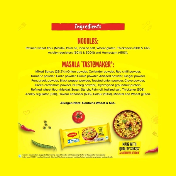 Maggi Masala - 2 Minutes Instant Noodles Made With Quality Spices 