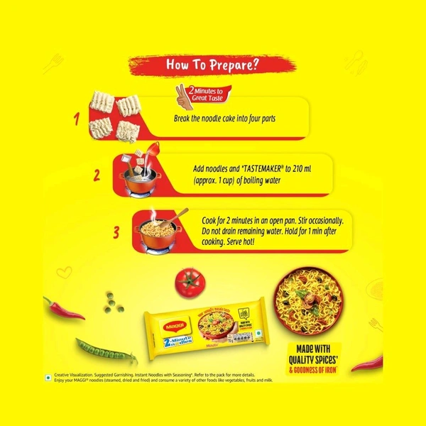 Maggi Masala - 2 Minutes Instant Noodles Made With Quality Spices 