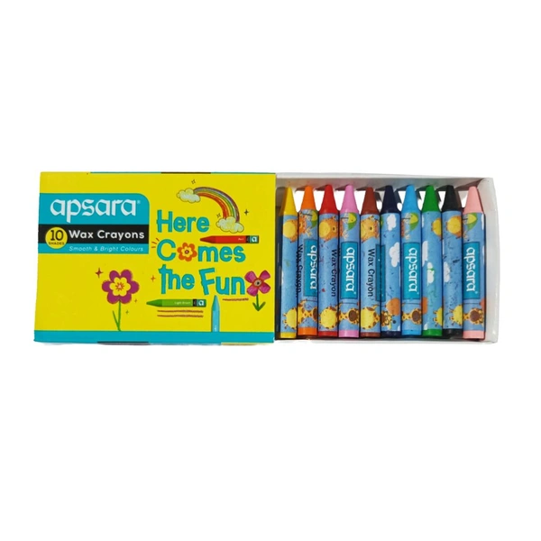 Apsara 10 Shades Wax Crayons - ₹10 (Pack Of 10)
