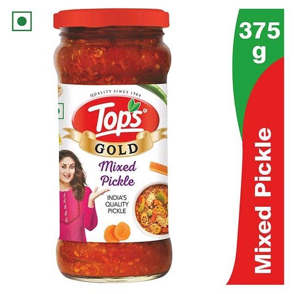 TOPS Gold Mixed Pickle - 375g. Glass Bottle