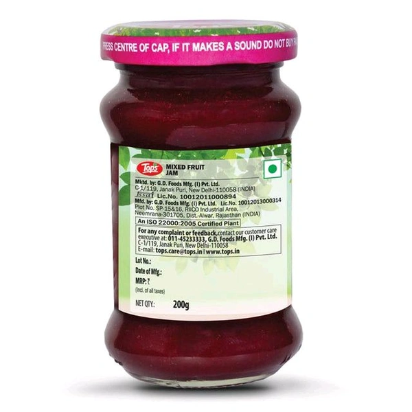 TOPS Mixed Fruit Jam - 200g. Glass Bottle