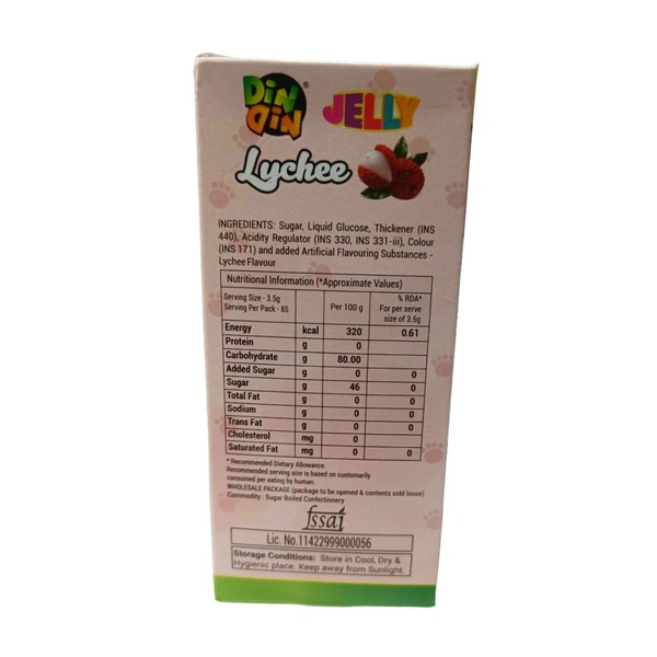 Din Din Jelly Lychee - ₹1 (Pack Of 85)