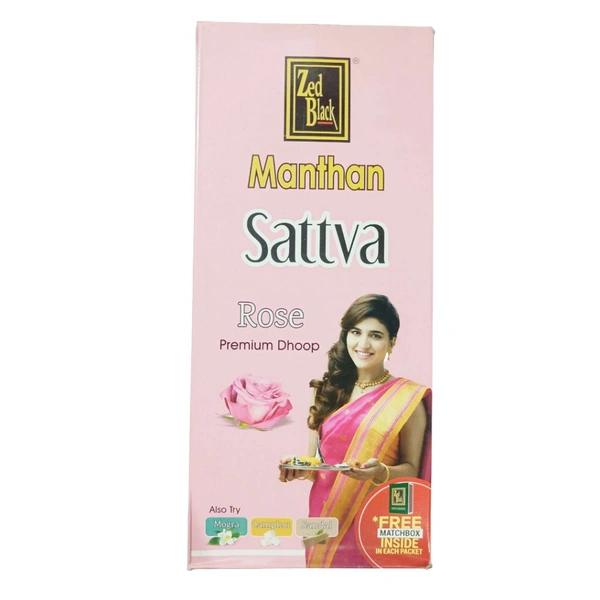 Zed Black Manthan Sattava Rose Dhoop MRP- ₹15 (Pack Of 12)