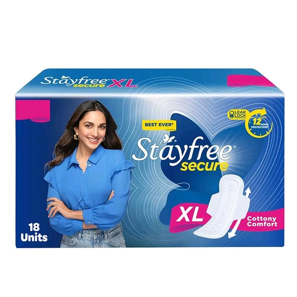 Stayfree Secure XL Cottony Comfort Sanitary napkins (18 unit )