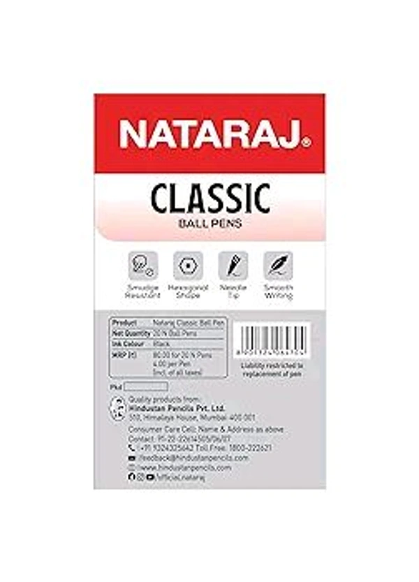 Nataraj Classic Ball Pens - ₹4 (Pack Of 20)