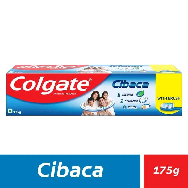 Colgate Cibaca Tooth Paste 175 gm + 1N Free Toothbrush