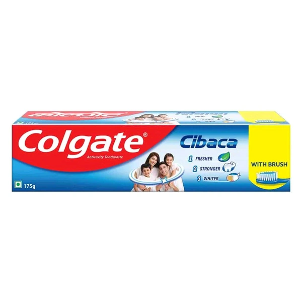 Colgate Cibaca Tooth Paste 175 gm + 1N Free Toothbrush