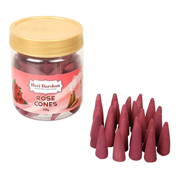 Hari Darshan Rose Dhoop Cones - 125g
