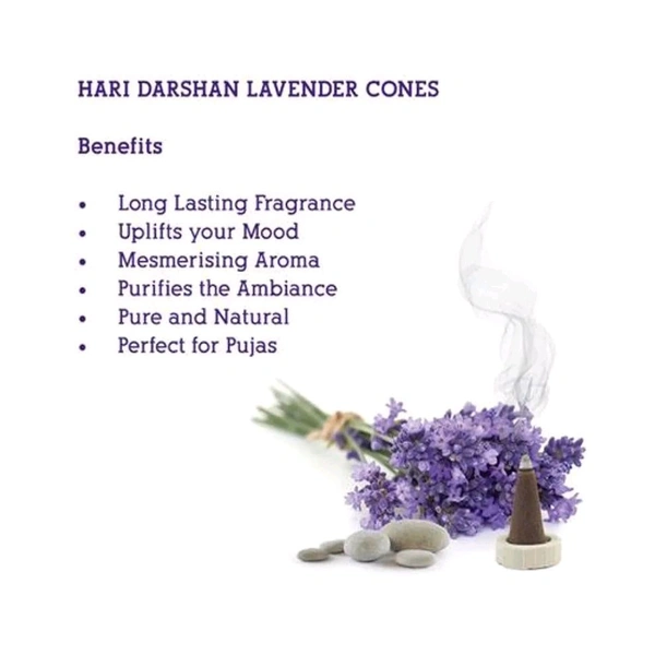 Hari Darshan Lavender Dhoop Cones - 125g