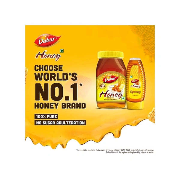 Dabur Honey - 100% Pure, World's No.1 Honey Brand (No Sugar Adulteration) - 250g